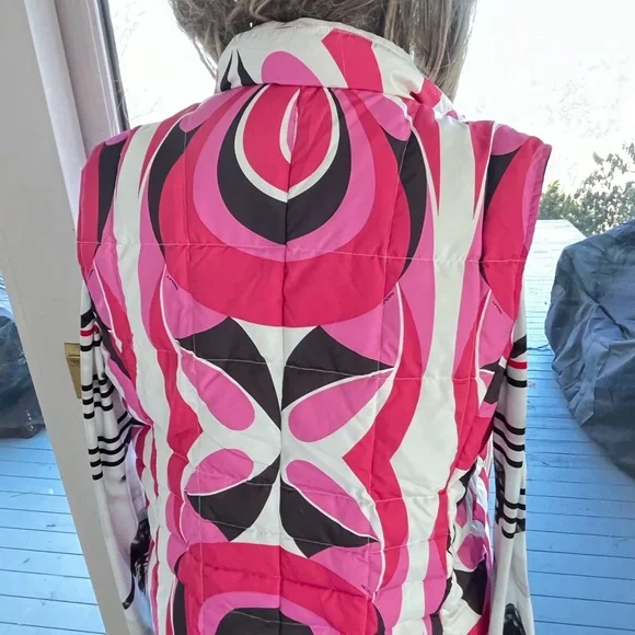 Hilary Radley Pink Geo Puffer Vest - Picture 6 of 8